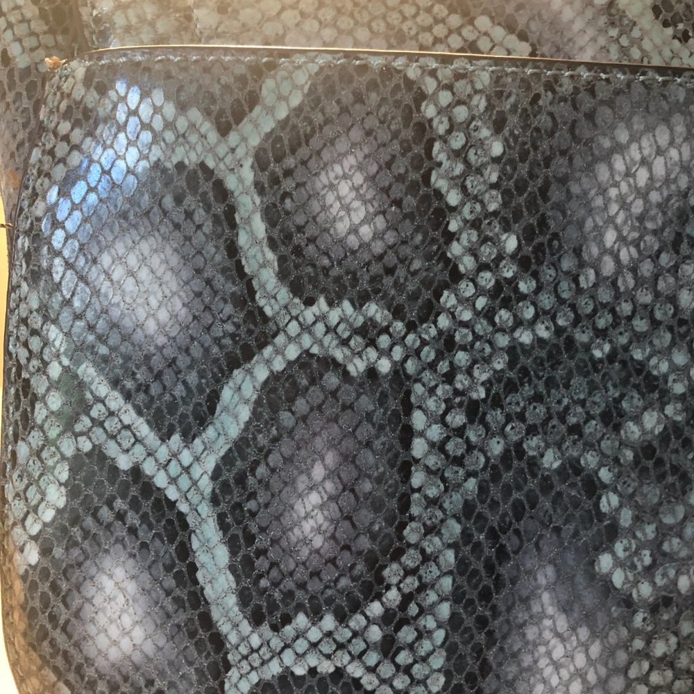 Gilli Genuine Leather Blue Snake Print Crossbody Sholder Bag with Dust Bag